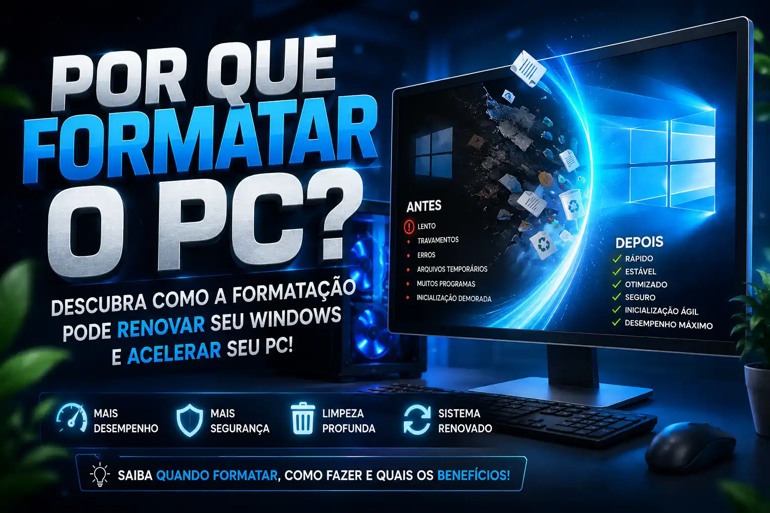 Por que formatar o PC? Entenda quando a formatação melhora o desempenho do Windows